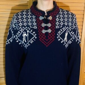 Dale of Norway Wool sweater w/ steel clasps